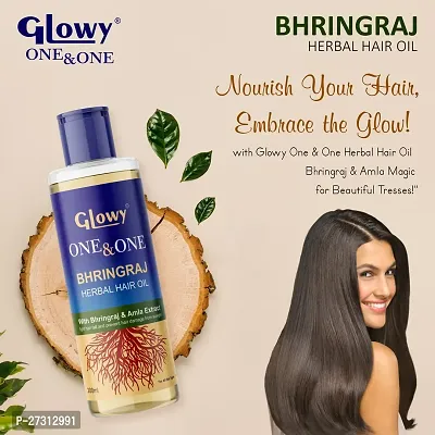 2 pcs Maha Bhringraj Hair Oil - Ayurvedic onon Mahabhringraj Herbal Hair Oil with Amla Extracts for Scalp Massage Hair Growth Reduce Hair fall  Strengthens-thumb2