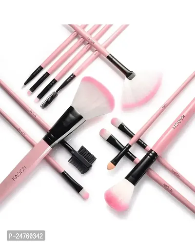 HUDA GIRL Beauty Professional Makeup Brush Set, 12Pcs Brush Kit with Pink Leather Case-thumb2