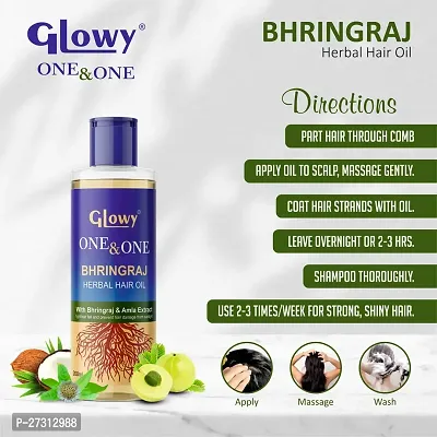 Maha Bhringraj Hair Oil - Ayurvedic onon Mahabhringraj Herbal Hair Oil with Amla Extracts for Scalp Massage Hair Growth Reduce Hair fall Strengthens-thumb3