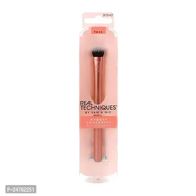 Real Techniques Expert Concealer Brush with Ultra Plush Custom Cut Synthetic Taklon Bristles  Extended Aluminum Ferrules Uniquely Shaped-thumb0