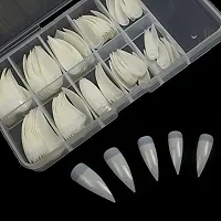 HUDA NAILS BEAUTY Reusable Artificial Nails, Set of Natural 100Pcs Fake Nails (10 Sizes) with False Nails Glue(3gm), Best Rakhi Gift-thumb1