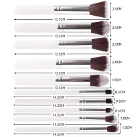 HUDA GIRL Makeup Brush Set, 10pcs Premium Synthetic Makeup Brushes, Soft and non-shedding, Foundation, Blending, Face Powder, Eyeshadow, Makeup Combo brush kit (White)-thumb1