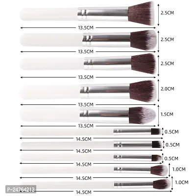 HUDA GIRL Makeup Brush Set, 10pcs Premium Synthetic Makeup Brushes, Soft and non-shedding, Foundation, Blending, Face Powder, Eyeshadow, Makeup Combo brush kit (White)-thumb2