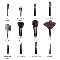 HUDA GIRL Beauty Professional Makeup Brush Set, 12Pcs Brush Kit with Black Leather Case-thumb3