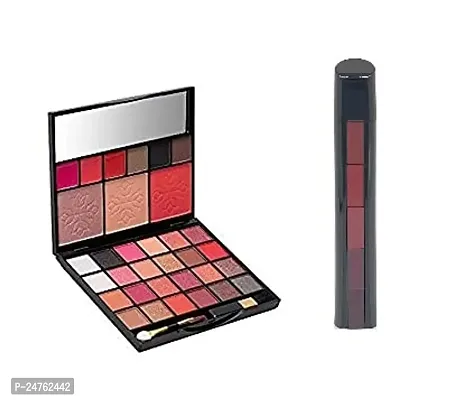 HUDA CRUSH BEAUTY Makeup Kit for Girls, Lipstick Combo Set 5 fabulous Shades in 1 Nude Edition Matte Finish Lipsticks with All iin one Makeup Palette