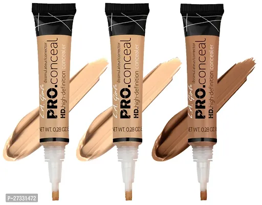 Concealer For Face Makeup, Fit Me Pro Hd La Waterproof Makeup Concealer, Full Coverage Pack Of 3