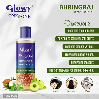 Maha Bhringraj Hair Oil - Ayurvedic onon Mahabhringraj Herbal Hair Oil with Amla Extracts for Scalp Massage, Hair Growth Pack Of 3-thumb3