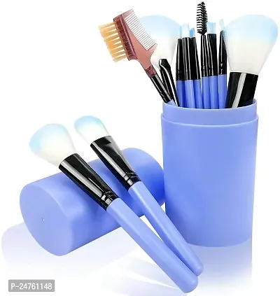 HUDACRUSH BEAUTY Professional Makeup Brush Set of 12 Face Makeup Brushes Makeup Brush Set - Blue
