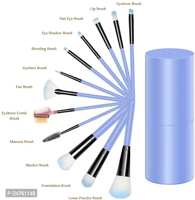 HUDACRUSH BEAUTY Professional Makeup Brush Set of 12 Face Makeup Brushes Makeup Brush Set - Blue-thumb3