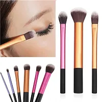 NANCY AJRAM X REAL TECHNIQUES 6 PCS luxury black colorful synthetic hair makeup eyebrow lip brush, individual long tube vegan gold makeup brush set-thumb1