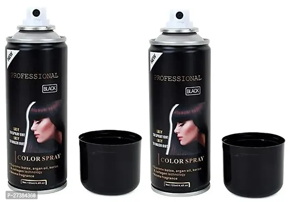 Temporary Black Hair Color Spray with Botox, Collagen and Argan Oil Pack Of 2