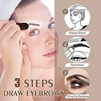 N.Y.N Professional Beauty Eyebrow Brown Color One Step Stamper with 3 Piece Stencils and 2 Pcs Eye Eye Brushes-thumb2