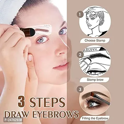 N.Y.N Professional Beauty Eyebrow Brown Color One Step Stamper with 3 Piece Stencils and 2 Pcs Eye Eye Brushes-thumb3