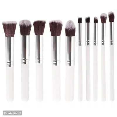 HUDA GIRL Makeup Brush Set, 10pcs Premium Synthetic Makeup Brushes, Soft and non-shedding, Foundation, Blending, Face Powder, Eyeshadow, Makeup Combo brush kit (White)