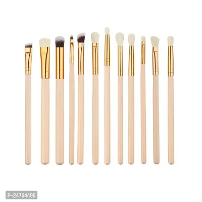 HUDA GIRL BEAUTY Professional 12Pcs Makeup Eyeshadow Brushes Kit For Girl with Make up Brush Pouch (champagne)-thumb0