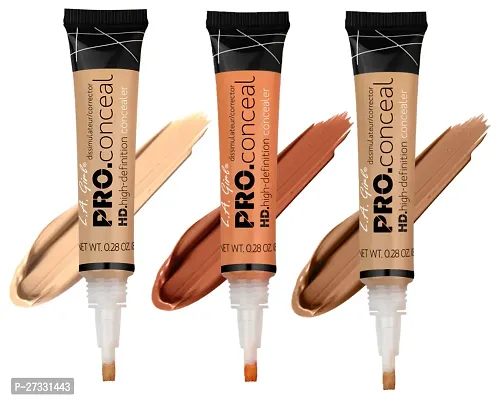 Natural Full Coverage Concealer,Matte And Poreless Ultra Blendable Liquid Conceal - Medium Beige, Ultra Blendable Liquid Conceal, Longwearing Pack Of 3