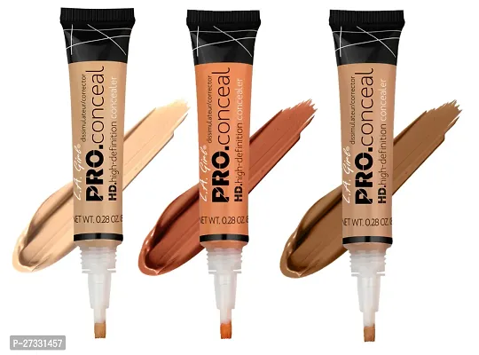 Natural Full Coverage Concealer,Matte And Poreless Ultra Blendable Liquid Conceal Pack Of 3