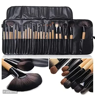 HUDA GIRL BEAUTY PROFESSIONAL 24 Pcs Makeup Brush Set for Foundation, Face Powder, Blush Blending Brushes, Cruelty-Free Synthetic Fiber Bristles with Leather Case (Handle May Vary)