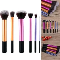 NANCY AJRAM X REAL TECHNIQUES 6 PCS luxury black colorful synthetic hair makeup eyebrow lip brush, individual long tube vegan gold makeup brush set-thumb2