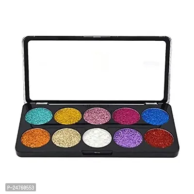 HUDA GIRL BEAUTY 10 Color Glitter Eyeshadow Palette (Shade - 02)-thumb3