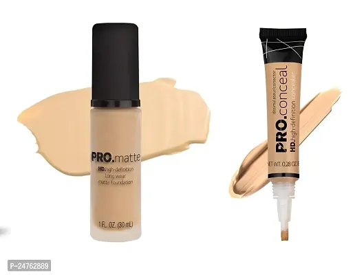 HUDA CRUSH BEAUTY LA Full Face Makeup Kit for Girls, Original Pro HD Medium Beige Concealer and Full Coverage Ivory Matte Fit me Lightweight Foundation For Oil Free And Dewy Skin with Pump-thumb0