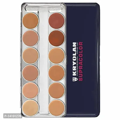Full Coverage 12 Shades Supracolor Flawless Super Blendable, Waterproof, Long Lasting Mousse Foundation Palette For All Skin Types, Natural Finish (Supra Color)-thumb0