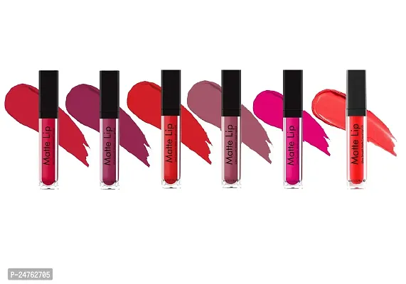 SH.HUDA Professional Beauty 6 Pcs Matte Me Liquid Lipstick Set - Long Lasting. Waterproof, Non Stick Lipsticks for Women