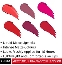 SH.HUDA Professional Beauty 6 Pcs Matte Me Liquid Lipstick Set - Long Lasting. Waterproof, Non Stick Lipsticks for Women-thumb3