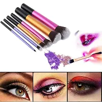 NANCY AJRAM X REAL TECHNIQUES 6 PCS luxury black colorful synthetic hair makeup eyebrow lip brush, individual long tube vegan gold makeup brush set-thumb4