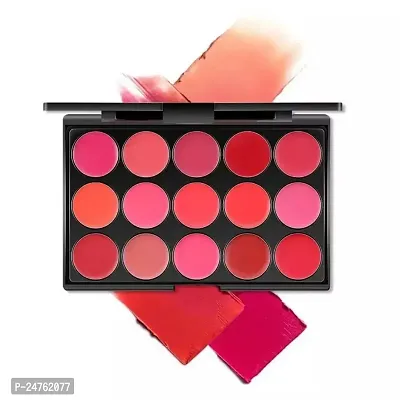 SH.HUDA 15 Color Beauty Lipstick Palette | Waterproof, Long Lasting | Matte Finish (Multicolor)