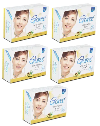 5 PCS Goree Whitening Soap for Men   Women