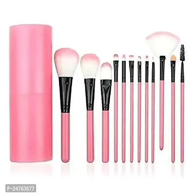 Focallure Professional Makeup Kit for Girls - 12Pcs Foundation Eyeshadow Eyeliner Concealer Contour Make up Blending Brushes (Pink)