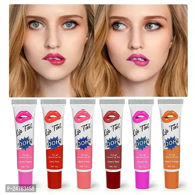 FOCALLURE BEAUTY 6 Colors Peel Off Lip Stains Lip Mask Tints Set, Tattoo Magic Colored Lipstick, Waterproof Long Lasting Lip Gross Sets for Women Girls