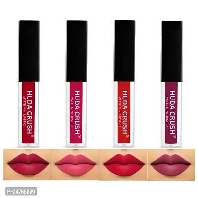 HUDACRUSH BEAUTY SuperStay WaterProof Color Sensational Liquid Matte Red Edition Lipstick Set of 4