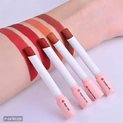 HUDA GIR BEAUTY 4 Colors Red Edition Moisturizer Smooth Lip Stick - Velvet Matte Lipstick Color may vary slightly due to the color setting)-thumb4