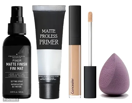 HUDACRUSH BEAUTY, Makeup kit combo of Face Primer, Concealer, Makeup Fixer and Puff