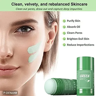 HUDACRUSH Green Tea Stick Face Mask For Blackhead Remover, Anti Acne, Oil Control,Deep Clean Pore,Purifying Solid Cleansing Clay Stick Mask Skincare For Men  Women-thumb2