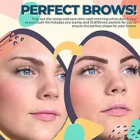 HUDA GIRL BEAUTY Eyebrow Stamp Stencil Kit, One Step Brow Stamp Makeup Powder, Reusable Eyebrow Stencils Shape Thicker and Fuller Brows, Waterproof Long Lasting (Black)-thumb3