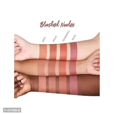Sh.Huda Professional Beauty Lipstick Combo Pack, Set of 4 Nude Edition Liquid Mini Lipsticks, Matte Finish - Multicolor-thumb3