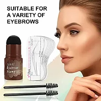 N.Y.N Professional Beauty Eyebrow Brown Color One Step Stamper with 3 Piece Stencils and 2 Pcs Eye Eye Brushes-thumb1