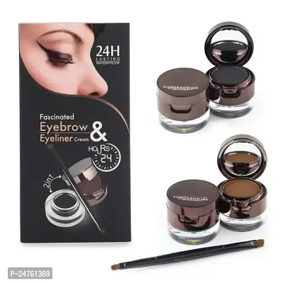 HUDACRUSH BEAUTY 2-in-1 Gel Eyeliner and Eyebrow Powder Palette in BlackBrown with Brush