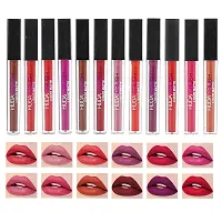 Matte Finish, Long Lasting, Waterproof Liquid Lipsticks Combo Set For Women - 12Pcs-thumb4