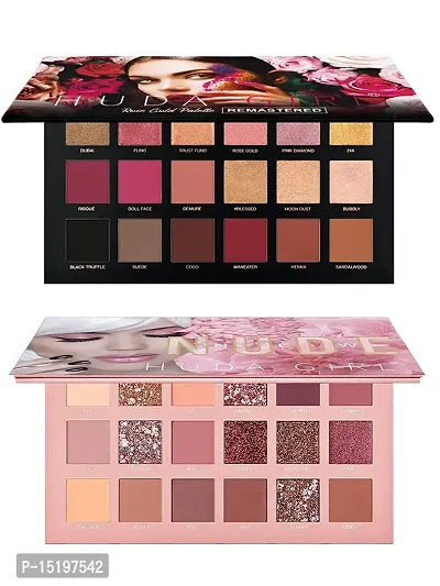 Rose Gold Remastered Edition + Nude Edition Eyeshadow Makeup Kit (Combo of 2 Eyeshadow) Matte And Shimmers Finish-thumb2