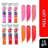 3 Color Amazing Peel Off Liquid Lipstick Peel-Off Lip Stain Lip Gloss,15gms/each  ( Multicolor ) , Pack of 3 lipstick-thumb2