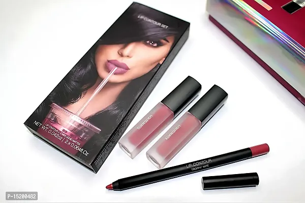 Lip Contour Set Trophy Wife  Muse Liquid Lipstick  liner KIT-thumb3