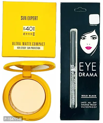 Ultra Matte Compact Powder With Bold Black Eye Drama Waterproof For women's-thumb0