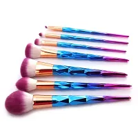 7 Pcs Rainbow Gradient Diamond Makeup Brushes Set-thumb3