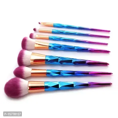 7 Pcs Rainbow Gradient Diamond Makeup Brushes Set-thumb4