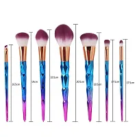 7 Pcs Rainbow Gradient Diamond Makeup Brushes Set-thumb1