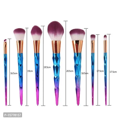 7 Pcs Rainbow Gradient Diamond Makeup Brushes Set-thumb2